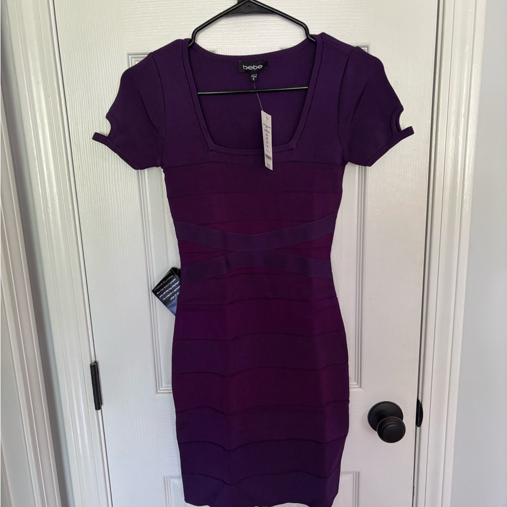 Bebe Deep Purple Mini Dress